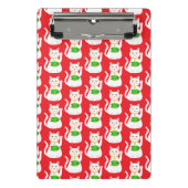 Oriental Lucky Cat Patterned Mini Klembord (Voorkant)