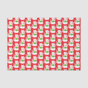 Oriental Lucky Cat Patterned Tissuepapier