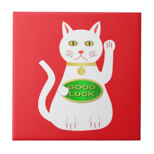 Oriental Lucky Cat Tegeltje