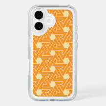 Oriental Orange Beige Triangle Spirales égyptien
