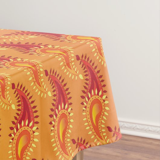Oriental Oranje Twin Flame Persian Paisley Pattern Tafelkleed (Voorbeeld)