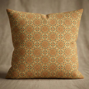 Oriental Oranje & Yellow Geometric Pattern Stof