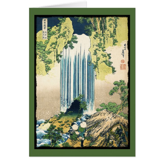 Oriental Painting Waterfall Above Shack (Devant)