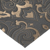 Oriental Pattern - Black Leather and Gold Korte Tafelloper (Hoek)