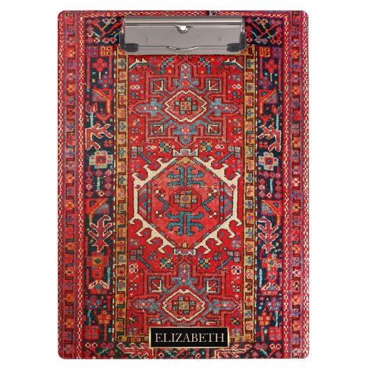 Oriental Persian , Turks Patroon, Rood - Naam Klembord (Voorkant)