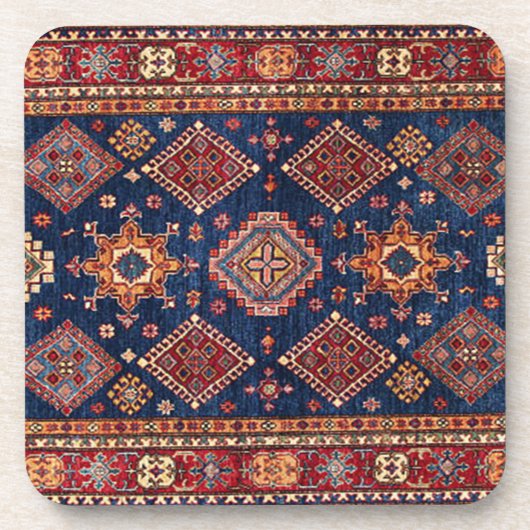Oriental Persian Turks Rug Pattern Bier Onderzetter (Voorkant)