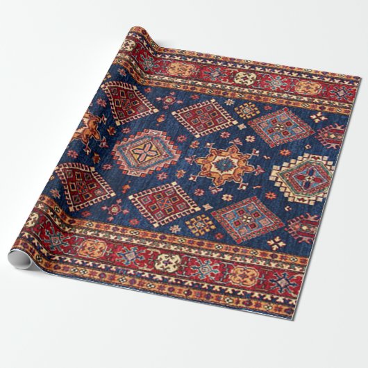 Oriental Persian Turks Rug Pattern Cadeaupapier (Uitgerold)
