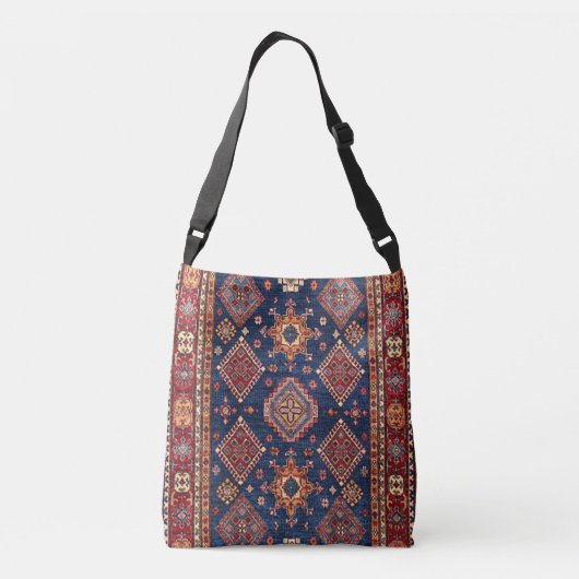 Oriental Persian Turks Rug Pattern Crossbody Tas (Achterkant)