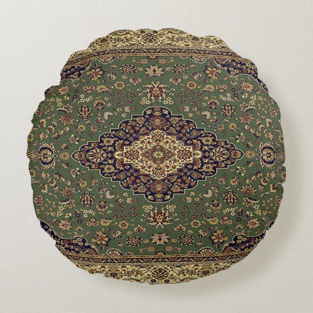 Oriental Persian Turks Rug Rond Kussen (Voorkant)