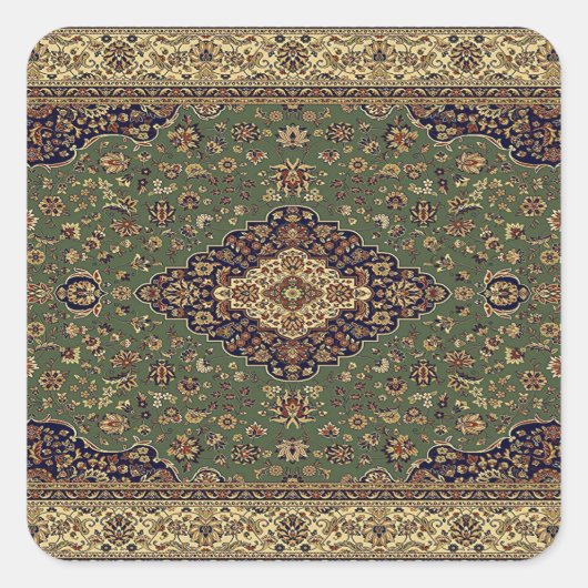Oriental Persian Turks Rug Vierkante Sticker (Voorkant)