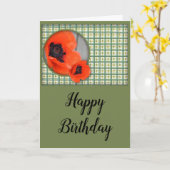 Oriental Poppies Birthday Kaart (Gele Bloem)
