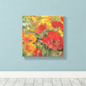 Oriental Poppy Field Canvas Afdruk (Insitu (Houten vloer))