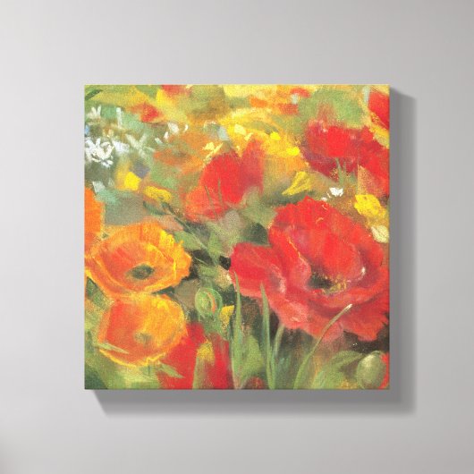 Oriental Poppy Field Canvas Afdruk (Voorkant)