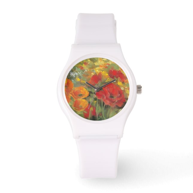 Oriental Poppy Field Horloge (Voorkant)