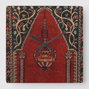 Oriental Prayer Rug-ontwerp - Moskee-motief Vierkante Klok