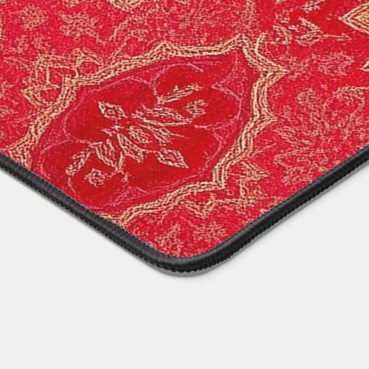 ORIENTAL Red Golden Pattern - Deskmat, Muismat Bureaumat (Hoek)