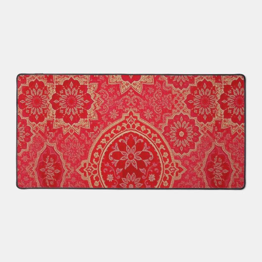 ORIENTAL Red Golden Pattern - Deskmat, Muismat Bureaumat (Voorkant)