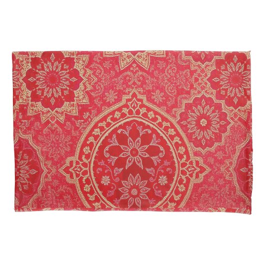 ORIENTAL Red Golden Pattern - Kussensloop (Voorkant)