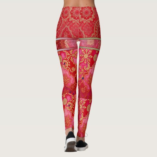 ORIENTAL Red Golden Pattern - Leggings (Achterkant)