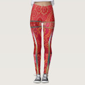 ORIENTAL Red Golden Pattern - Leggings (Voorkant)
