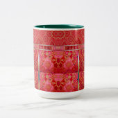 ORIENTAL Red Golden Pattern - Mok, Beker Tweekleurige Koffiemok (Center)