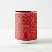 ORIENTAL Red Golden Pattern - Mok, Beker Tweekleurige Koffiemok (Center)