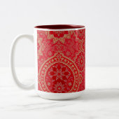 ORIENTAL Red Golden Pattern - Mok, Beker Tweekleurige Koffiemok (Links)