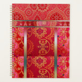 ORIENTAL Red Golden Pattern - Notitieboek, Planner (Voorkant)