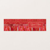 ORIENTAL Red Golden Pattern - Visitekaartje (Buitenkant ongevouwen)