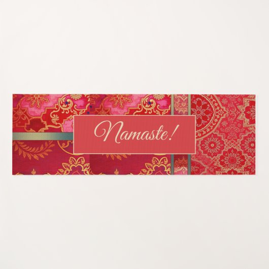 ORIENTAL Red Golden Pattern - Yoga Mat (Voorkant (horizontaal))