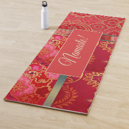 ORIENTAL Red Golden Pattern - Yoga Mat