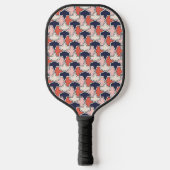 Oriental Red White Blue Geometrische pijlen Vector Pickleball Paddle (Voorkant)