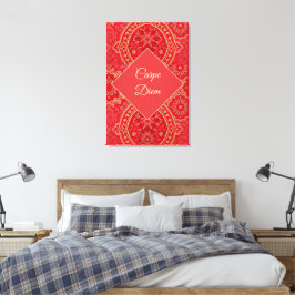 ORIENTAL Rood Gouden Patroon - Ingewikkeld Canvas