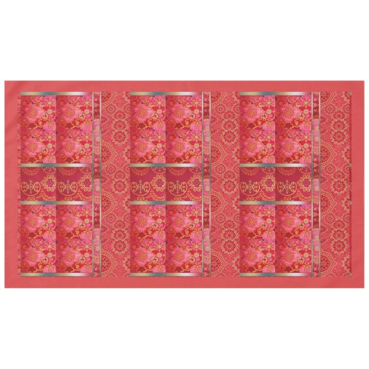 ORIENTAL Rood Gouden Patroon - Tafelkleed (Voorkant (Horizontaal))