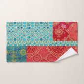 ORIENTAL rood turquoise patroon - badhanddoek set Bad Handdoek (Handdoek)
