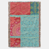 ORIENTAL rood turquoise patroon - Gooi Deken (Voorkant Verticaal)