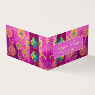 ORIENTAL Rose Turquoise Floral - Carte de visite