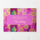 ORIENTAL Rose Turquoise Floral - Carte d'invitatio (Page de couverture)