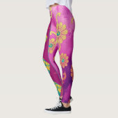ORIENTAL Rose Turquoise Floral - Leggings (Gauche)