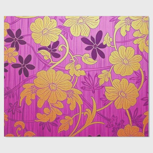 ORIENTAL Roze Gouden Patroon - Inpakpapier (Vlak)