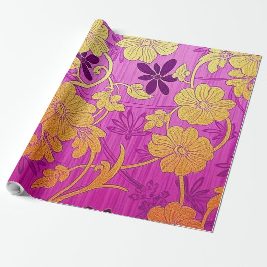 ORIENTAL Roze Gouden Patroon - Inpakpapier (Uitgerold)