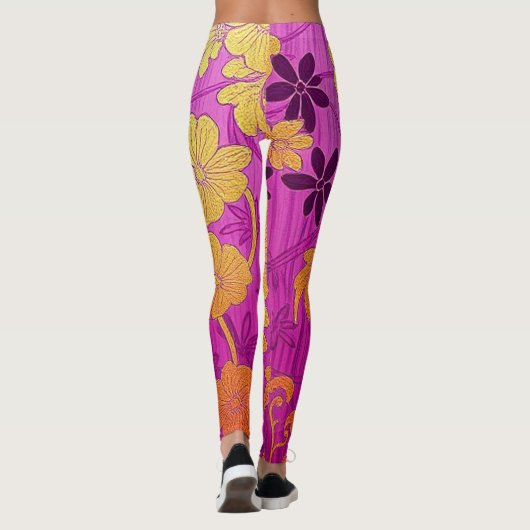 ORIENTAL Roze Gouden Patroon - Leggings (Achterkant)
