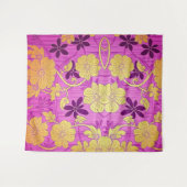 ORIENTAL Roze Gouden Patroon - Tapestry Wandkleed (Voorkant (horizontaal))