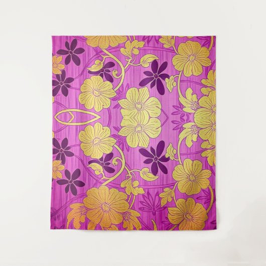 ORIENTAL Roze Gouden Patroon - Tapestry Wandkleed (Voorkant)