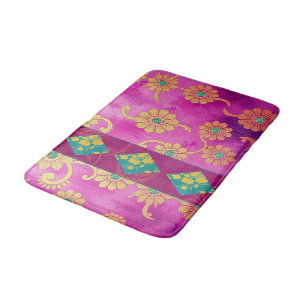 ORIENTAL Roze Turquoise Bloemen - Badmat Rug