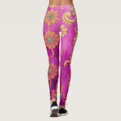 ORIENTAL Roze Turquoise Bloemen - Leggings (Achterkant)