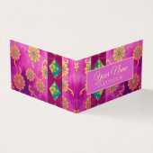 ORIENTAL Roze Turquoise Bloemen - Visitekaartje (Buitenkant)