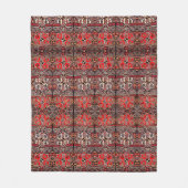 Oriental rug look - rood zwart fleece deken (Voorkant)