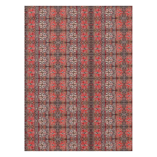 Oriental rug look - rood zwart tafelkleed (Voorkant)