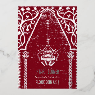 Oriental rug Mosque - iftar diner Folie Uitnodiging